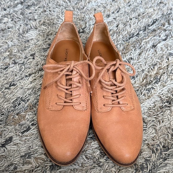 Lucky Brand LP-EFINNIA Brown Lace-Up LEATHER OXFORDS Shoes SZ 9.5 - Picture 2 of 9